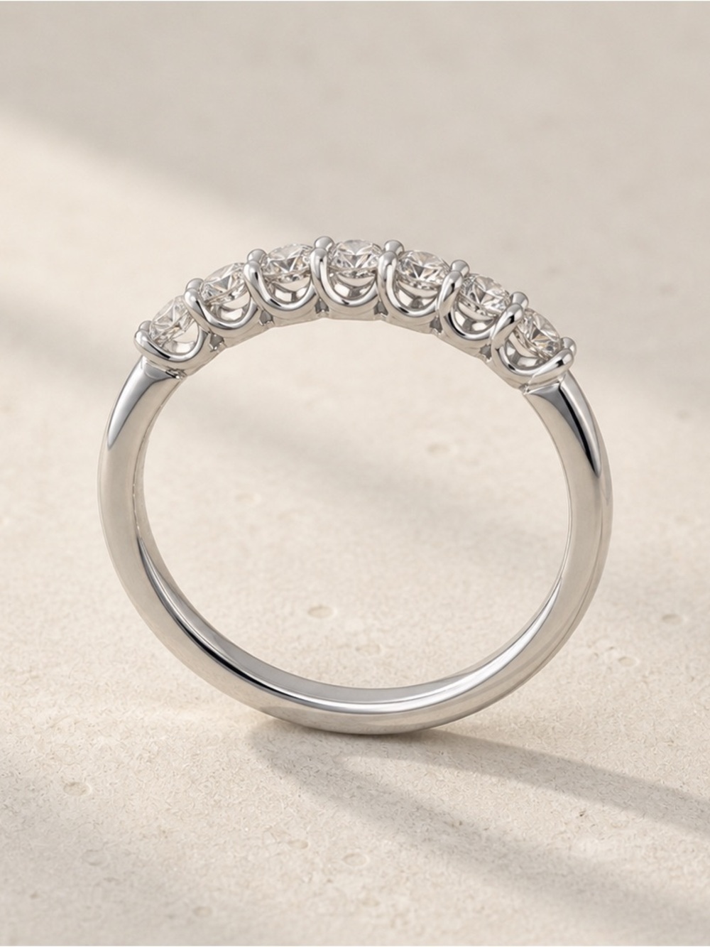 14kt white gold Seven-Stone Diamond Band-new with tags! - Picture 3 of 5